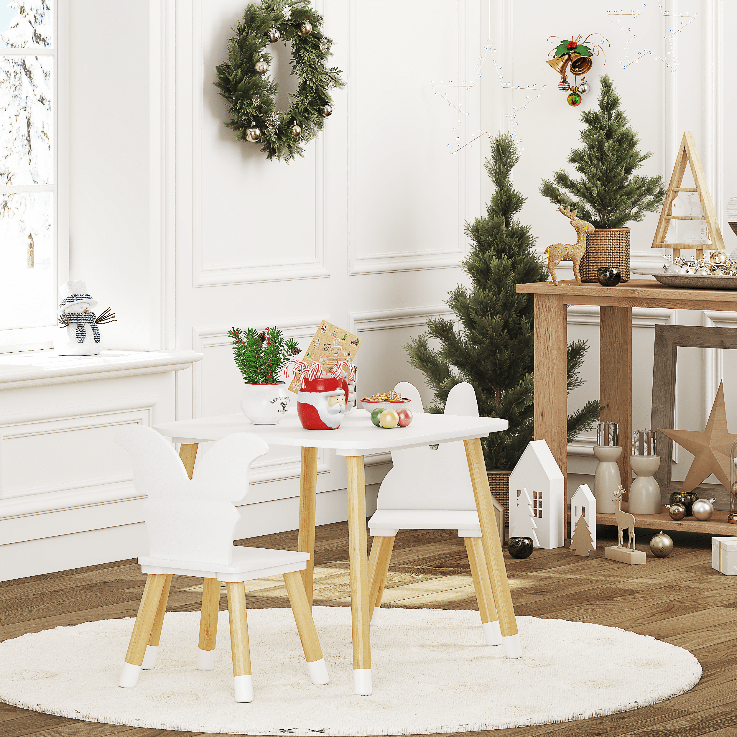STAROUS Kids Table and Chair Set Kids Table with 2 Chairs Set, Table and Chair Set
