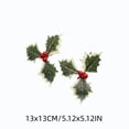 thumbnail image 5 of 10 Pcs Artificial Holly Berries, 5.12 inch Faux Berries Holly Leaves, Fake Berries with Green Leaves Christmas Tree Wreath Decor and Gift Box Warp, 5 of 7