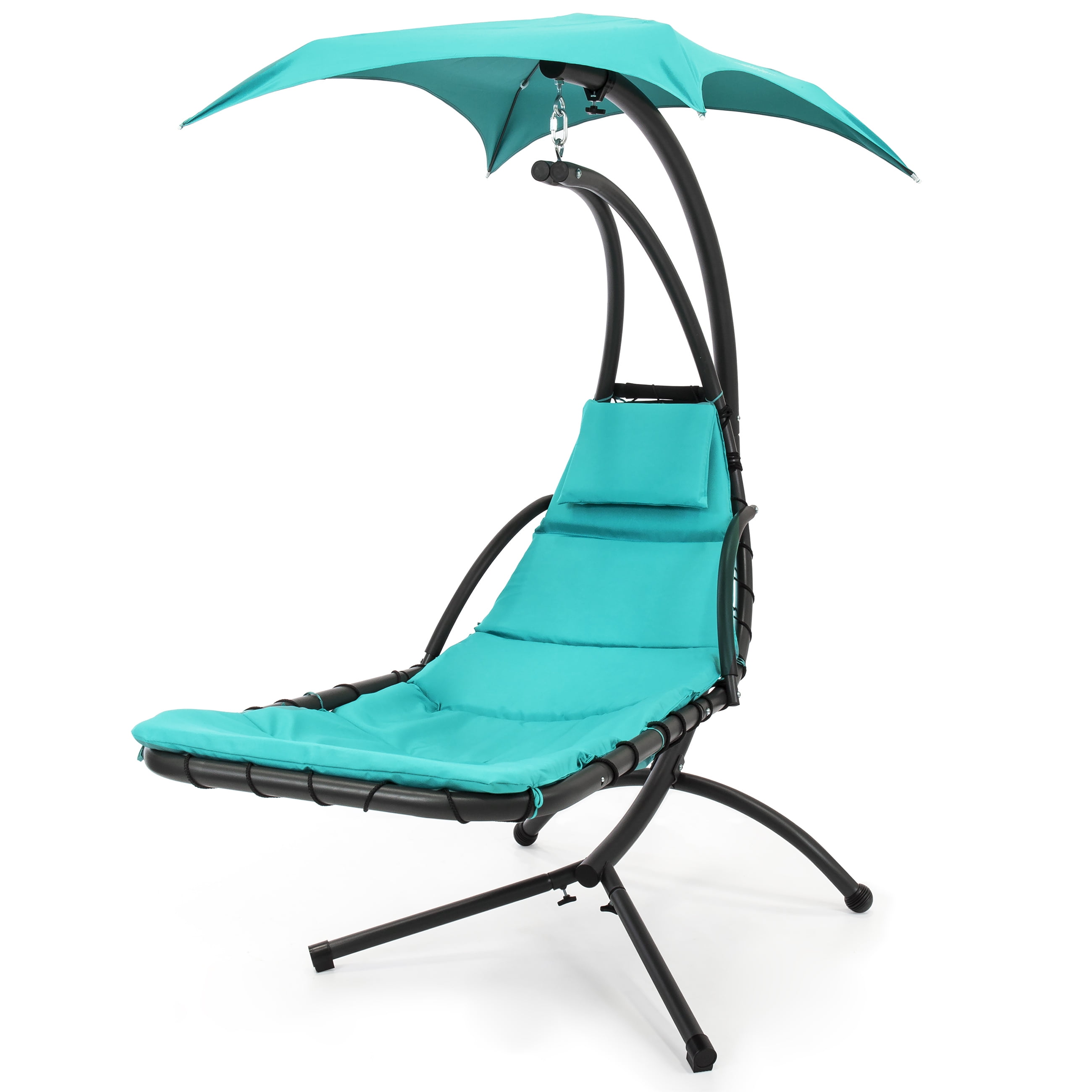 Best Choice Products Hanging Chaise Lounger Chair Arc Stand Air Best Choice Products Hanging Chaise Lounger Chair Arc Stand Air Porch Swing Hammock Canopy Teal Com