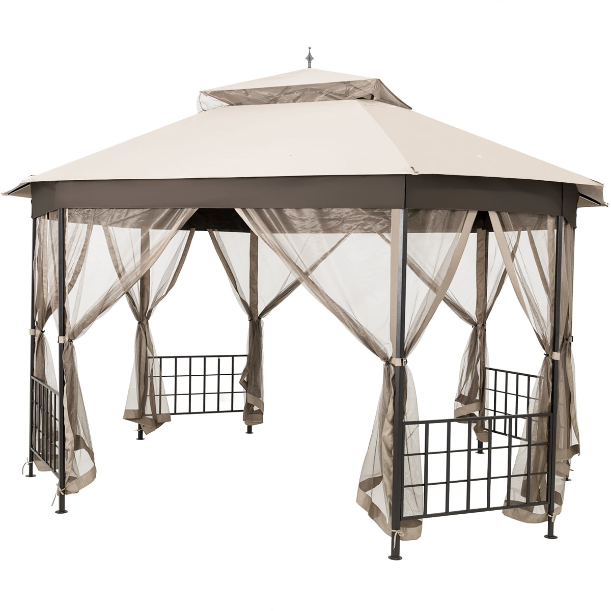 Topbuy 10'x 12'Octagonal Canopy Tent Patio Gazebo Canopy Shelter W/ Mosquito Netting