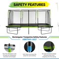 thumbnail image 3 of Plexalife - Mega 10' X 17' Gymnastics Style, Rectangular Trampoline Set with Premium Top-Ring Enclosure System - Green/Black, 3 of 6