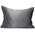thumbnail image 3 of Kitsch Satin Pillowcase for Hair & Skin - Pillow Cases Standard Queen (Charcoal, 2 Pack), 3 of 6