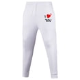 thumbnail image 3 of Hwmodou Men Pants Valentine's Day Love Hearts Printed Buttery Soft Pant Men Solid Color Fashion Casual Loose Elastic Lace Up Drawstring High Waisted Sports Holiday Office Slacks For Man, 3 of 4
