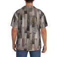 thumbnail image 3 of Uemuo Wooden Texture Pattern Cotton Linen Short Sleeve Shirts,Casual Lightweight Button Down Shirts,Vacation Beach Summer Tops-Medium, 3 of 7