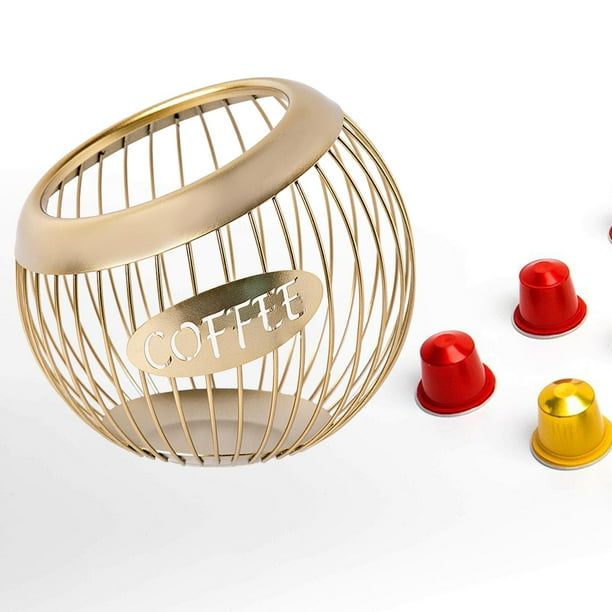 Soporte para cápsulas de café, frutero, organizador de escritorio multifuncional, soporte para cápsulas de Espresso para sala de estar, encimera de oro BLESIY Porta cápsulas de café
