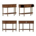 thumbnail image 4 of PHOYAL Fluted Half Oval Console Table with Drawers and Storage, Wooden Semi Elliptic End table with Shelf for Living Room, Half Round Side Table for Entryway Hallway, Walnut, 4 of 7