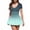 Turquoise, variant on Women's Gradient Short Sleeve Mini Skater Dress Casual Fit and Flare Party Graduation Dress