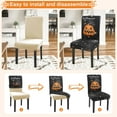 thumbnail image 4 of Halloween Chair Covers Set of 6 Pumpkin Ghost Spider Stretch Parsons Chair Slipcovers for Halloween Dining Room Decor Chairs Seat Protectors (Ghost Spider Web,6PCS), 4 of 6