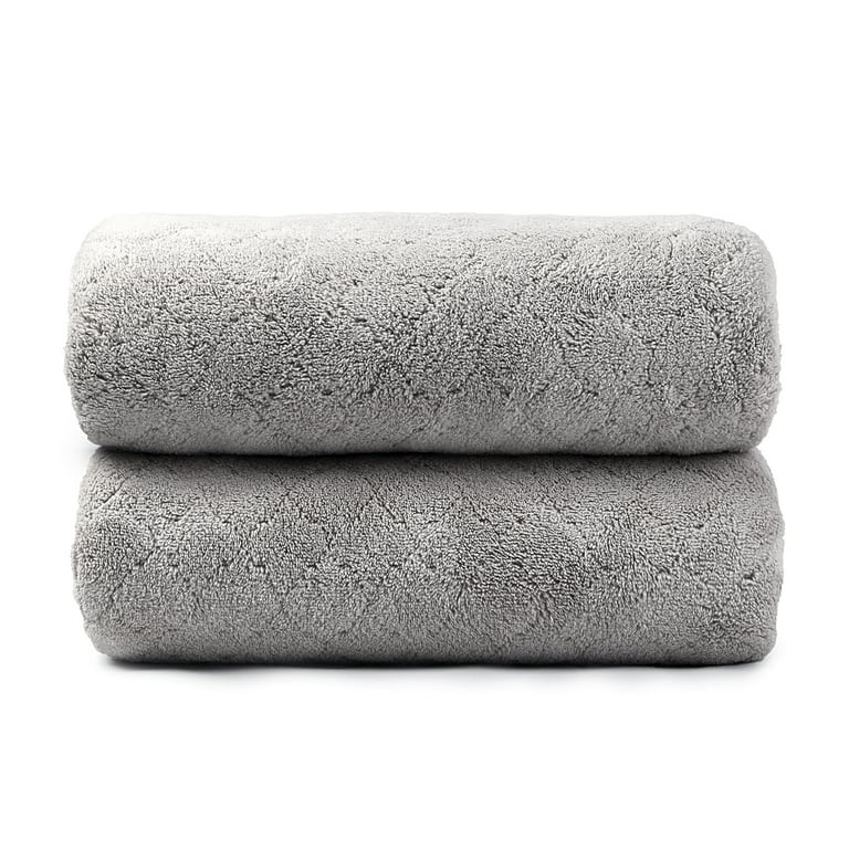 JML 2 Pack Bath Towel Set,350GSM Microfiber Absorbent & Quick Drying Towels  30 x 60, Taupe