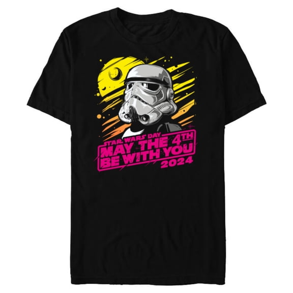 Star Wars Stormtrooper May the 4th Be With You 2024 - Short Sleeve Blended T-Shirt for Adults - Customized-Black