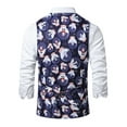 thumbnail image 5 of Frontwalk Mens Xmas Vest Snowman Print Jacket Sleeveless Christmas Waistcoat Men Silm Fit Suit Vests V Neck Purple XL, 5 of 6