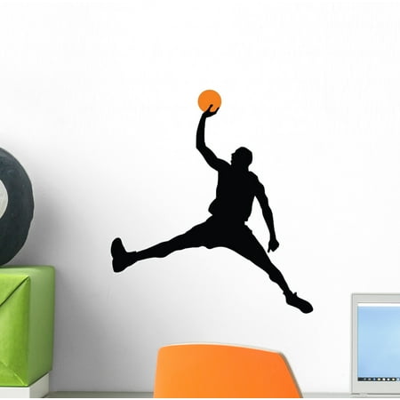 - Basketball Player Silhouette Wall Decal by Wallmonkeys Peel and Stick Graphic (12 in H x 11 in W) WM283383