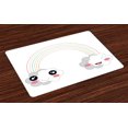thumbnail image 1 of Ambesonne Anime Place Mats Set of 4, Happy Rainbow Clouds, Standard Size, Multicolor, 1 of 4