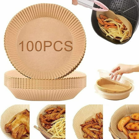 

Elbourn 100pcs Air Fryer Disposable Paper Liner 6.3 Air Fryer Liners(Natural)