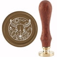 thumbnail image 2 of 1PC Brass Sealing Wax Seal Stamp Removable Wood Handle Cow pattern 30mm, 2 of 7