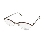 NEW VERA WANG LUXE MIREILLE 2 WOMENS/LADIES DESIGNER HALF-RIM TITANIUM CHOCOLATE FRAME DEMO LENSES 49-18-135 EYEGLASSES/EYEWEAR