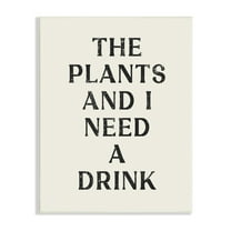 Stupell Industries Need a Drink Humorous Plant Parent Weathered Text Wood Wall Art, 10 x 15, Design by Lil' Rue