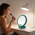 thumbnail image 3 of Modern Bathroom with 50X Magnification Design in Black and Gold 24cm Handheld Wall Mount Tabletop Use 360° Adjustable Viewing Angle Glass for Grooming and Makeup, 3 of 3