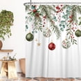 thumbnail image 4 of Nanqianyi Watercolor Xmas Ball Shower Curtain,Farmhouse Winter Bathroom Decor 72x86 Inch Polyester Fabric,Waterproof,with Hooks, 4 of 6