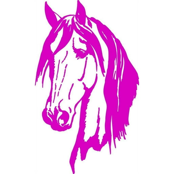 Custom Wall Decal Horse Head Design Kids Bed Room - Picture Art - Peel & Stick Vinyl Wall Decal Sticker 20x20 Inches