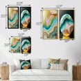 thumbnail image 4 of Designart "Gold Blue Turquoise Agate Liquid Art" Abstract Shapes Wall Art Set Of 2 - Transitional Gold Gallery Wall Set For Home Decor, 4 of 6