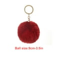 thumbnail image 4 of Linyer Fuzzy Ball Keychain Supple Comfortable Lovely Key Rings Adorable Practical Key Chains Women for Children Adults Elderly Students Wine Red 9cm, 4 of 6