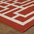 thumbnail image 2 of 4' X 6' Red Geometric Stain Resistant Indoor Outdoor Area Rug - 6' x 7', 2 of 4