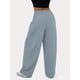 thumbnail image 5 of Pantalones Bombachos Holgados de para Mujer, Pantalones Casuales de Verano con Cordón, Ropa de Viaje con Bolsillos 2025 Azul Gris L, 5 of 7