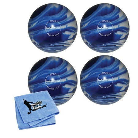 EPCO Paramount Marbleized Candlepin Bowling Ball (Blue White 4.5 inch 2.6 lbs.) 4 Balls