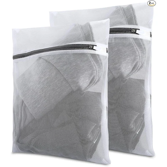 2 Pcs Laundry Bag Mesh Wash Bags Washing Machine Wash Bag Net Washer Sack With S