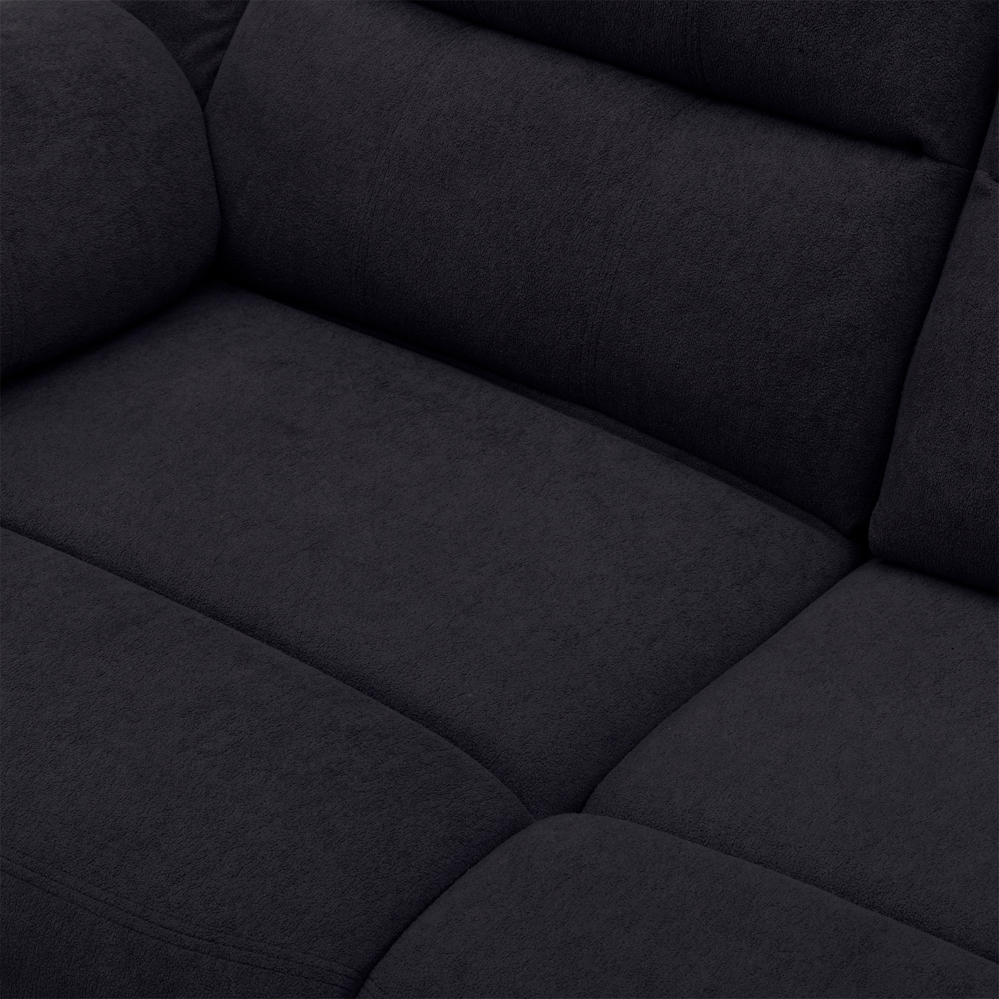 Black 3-Seat Reclining Sofa - Modern Microfiber Living Room Couch