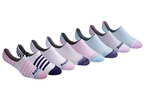 Saucony Womens 8-Pair No Show Invisible Liner Socks 