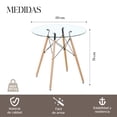 thumbnail image 3 of Mesa De Comedor Auxiliar Redonda Vidrio Cristal Templado beige, 3 of 6