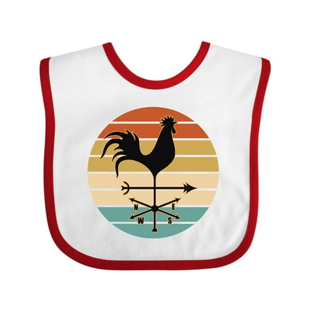 

Inktastic Rooster Weather Vane Retro Weathervane Gift Baby Boy or Baby Girl Bib