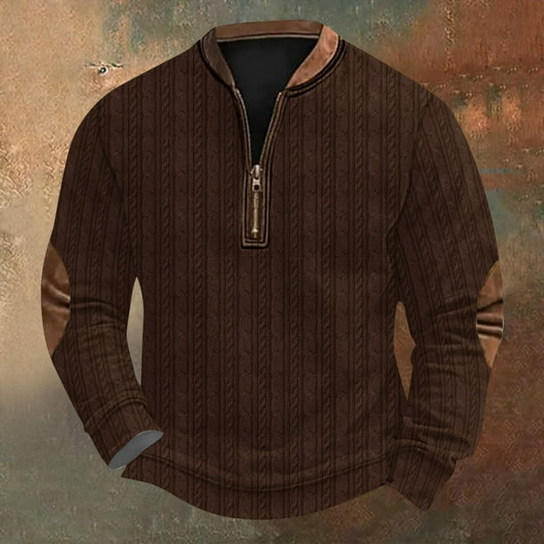 Blusas y camisas de manga larga con cuello redondo Sudadera con capucha de cuello redondo para hombre Jersey estampado Blusa de poliéster de manga larga para hombre