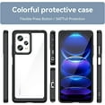 thumbnail image 6 of Case for Xiaomi Redmi Note 12 Pro Phone Case Slim Dropproof [Defend from Drop/Scratch/Slip/Fingerprint] Clear Acrylic Hard Back Soft TPU Bumper Hybrid Phone Cover for Redmi Note 12 Pro-Black, 6 of 16