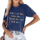 thumbnail image 2 of Camiseta clásica de algodón para mujer: top informal de manga corta y cuello redondo con frase inspiradora, 2 of 8
