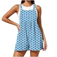 thumbnail image 5 of Overall Romper Shorts for Women with Pockets Adjustable Strap Summer Loose One Piece Short Bibs Jumpsuits (XL, Sky Blue|Polka Dots), 5 of 8