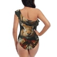 thumbnail image 5 of Goofa Palatial Style Flower Rabbit Pattern Women's One Piece Swimsuits Tummy Control Bathing Suits Asymmetric One Shoulder Swimwear-Large, 5 of 6