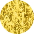 thumbnail image 1 of Ahgly Company Indoor Round Abstract Yellow Modern Area Rugs, 8' Round, 1 of 4