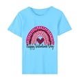 thumbnail image 4 of Meichang Hauts pour Femmes Chemise Tendance de la Saint-Valentin Hauts Mignons Imprimé Cœur Hauts de Vacances Manches Courtes Col Rond Décontracté Chandail Blouses, 4 of 5