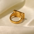 thumbnail image 7 of Womens Ring 18K Gold Plated Inlaid Zircon Ring Square Plate Stainless Steel Ring Jewelry Gift Her Fashion Ring, 7 of 7
