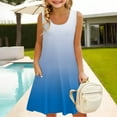 thumbnail image 2 of YunPes Girls Dress Summer Sleeveless Comfortable Casual Dress Gradient Print Children's Clothing with Pocket Vest Dress Girl Skirt, 2 of 6