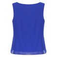 thumbnail image 2 of Zaldita Women's Round Neck Sleeveless Tank Top Summer Casual Loose Fit Chiffon Blouses Shirts Tops Royal Blue XL, 2 of 7