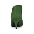 thumbnail image 3 of BLISSFUL STEP Women's Ankle Boots Solid Color Pointed Toe Kitten Heel Green 10, 3 of 8