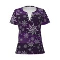 thumbnail image 2 of Uemuo Snowflake Gradient Purple Drawing Women's Deep V-Neck Low Cut Tops - Casual Loose Fit with Stainless Steel Loop, Soft, Breathable, Perfect for Office, Travel, and Daily Wear-Large, 2 of 5