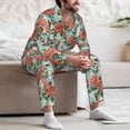 thumbnail image 7 of Yiaed Rose Flowers Print Men’s Pajamas Set - Long Sleeve Button Down Sleep Shirt and Pajama Bottoms Sleepwear Set Mens Pjs Sets Men's Pajama Bottoms-X-Large, 7 of 7