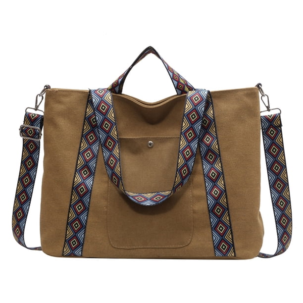Bolsa bandolera de lona Casual Simple Mujer Crossbody Moda para el trabajo (marrón) Tmvgtek Para Estrenar