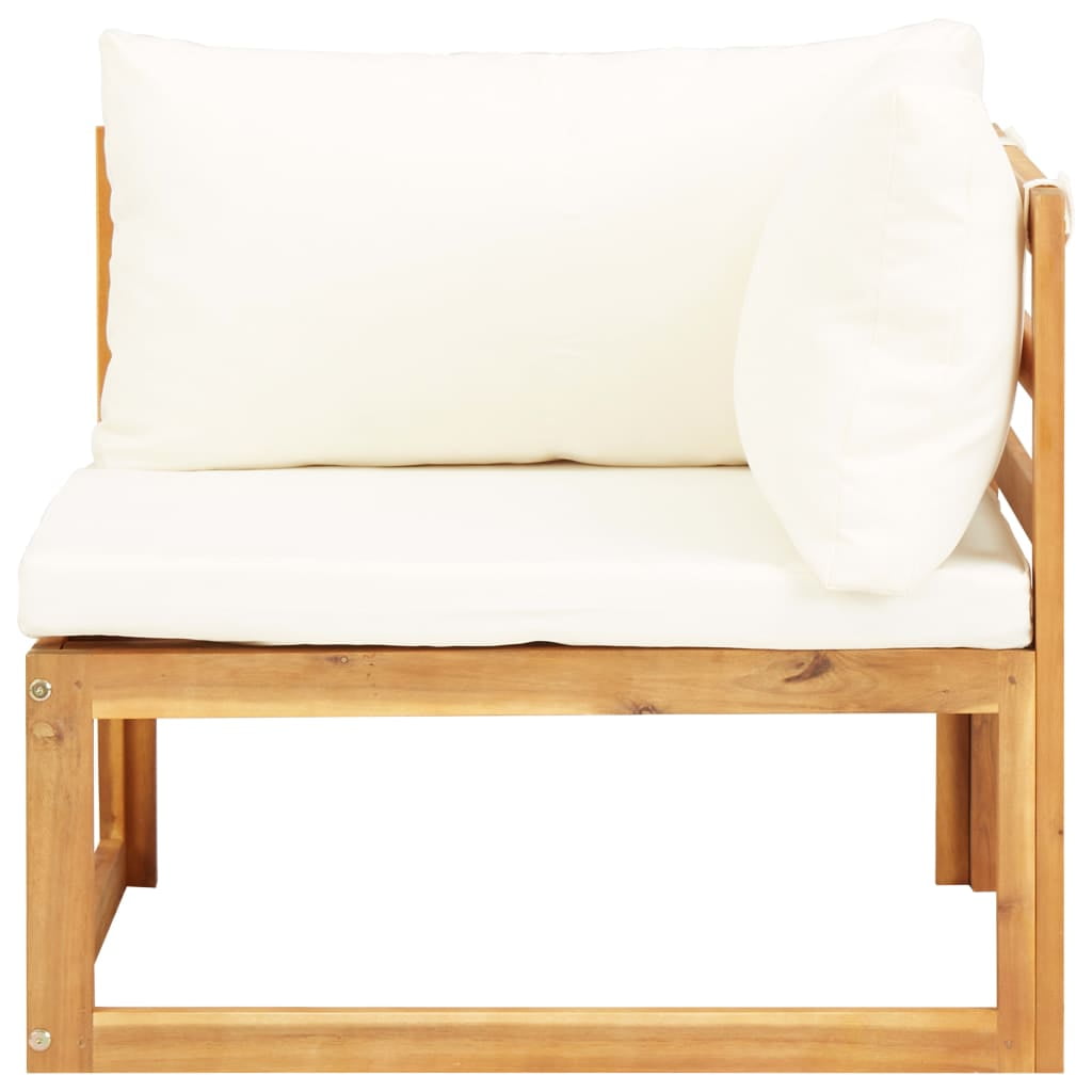 Kepooman Patio Garden Furniture of Lounge Set, Solid Acacia Wood Outdoor Sectional Sofa with Cushions, Set of 5, Beige Kepooman Patio Garden Furniture of Lounge Set, Solid Acacia Wood Outdoor Sectional Sofa with Cushions, Set of 5, Beige