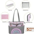 thumbnail image 3 of Baby Essentials Water Resistant Rainbow Tote Diaper Bag with Changing Pad, Multicolor, 5 Piece, 3 of 9